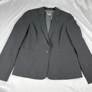 Anne Klein Gray Patterned Suit Jacket